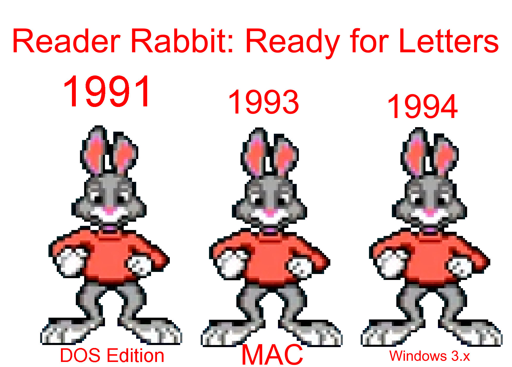 Reader Rabbit's Ready for Letters designs